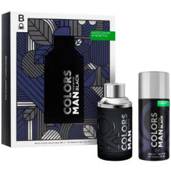 Fragancia Set Benetton Colors Black Edt 100 Ml + Desodorante 150 Ml para Hombre