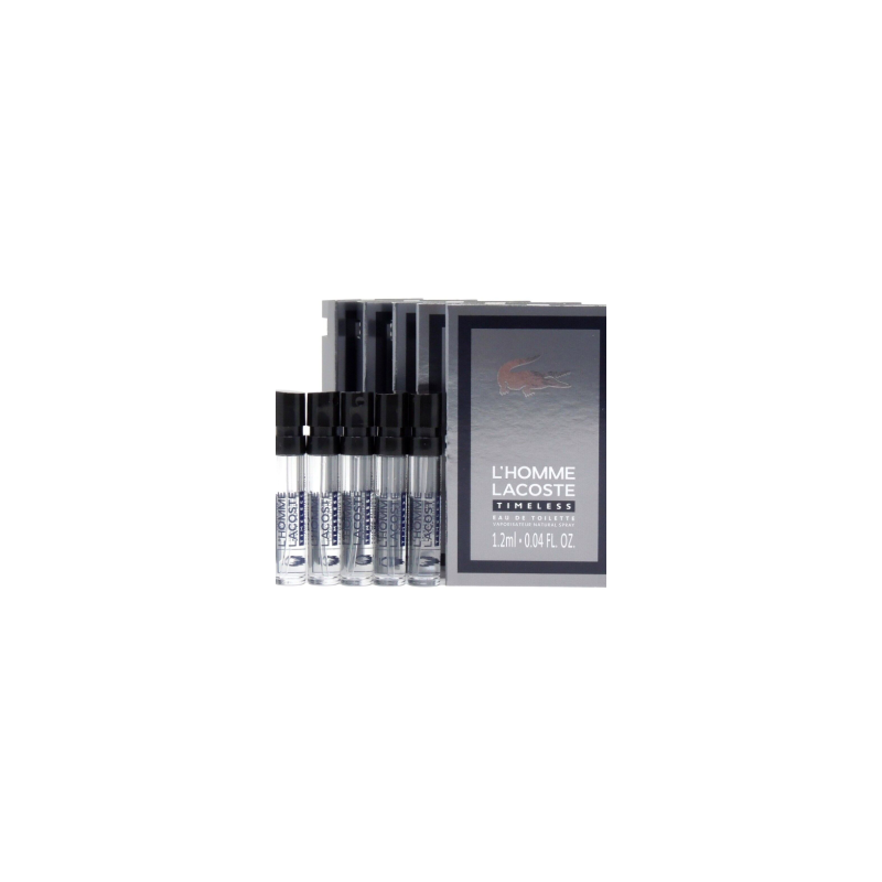 LACOSTE L’HOMME ATEMPORAL EDT 1.2 ml .04fl oz x 12 VIALES DE MUESTRA DE SPRAY DE COLONIA