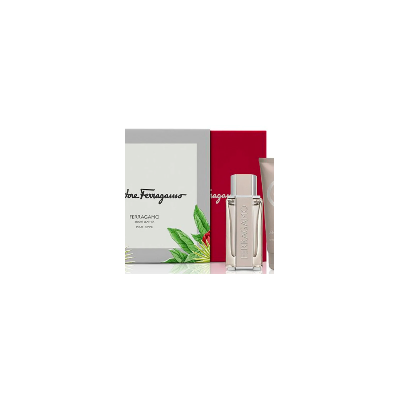 Set de Perfume para Hombre FERRAGAMO BRIGHT LEATHER 3 pzs 100 ml EDT