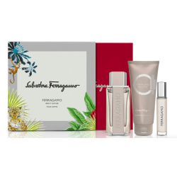 Set de Perfume para Hombre FERRAGAMO BRIGHT LEATHER 3 pzs 100 ml EDT