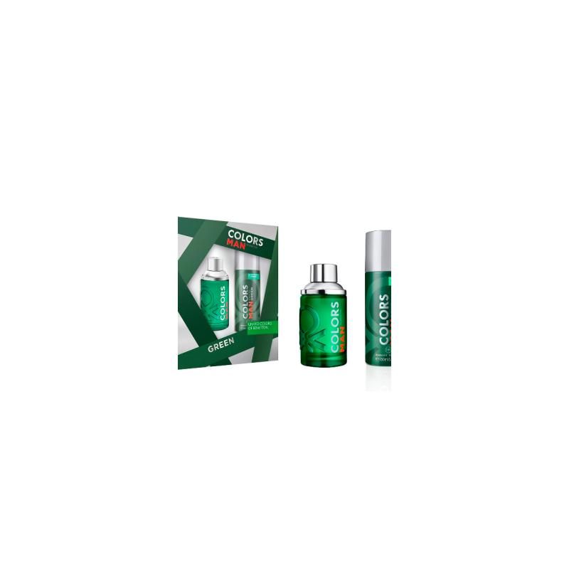 Set para Caballero Benetton Colors Green EDT 100ML + Desodorante 150ML